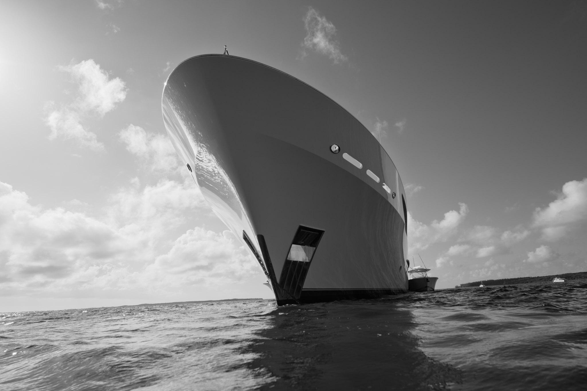 Superyacht dusk profile — Fort Lauderdale
